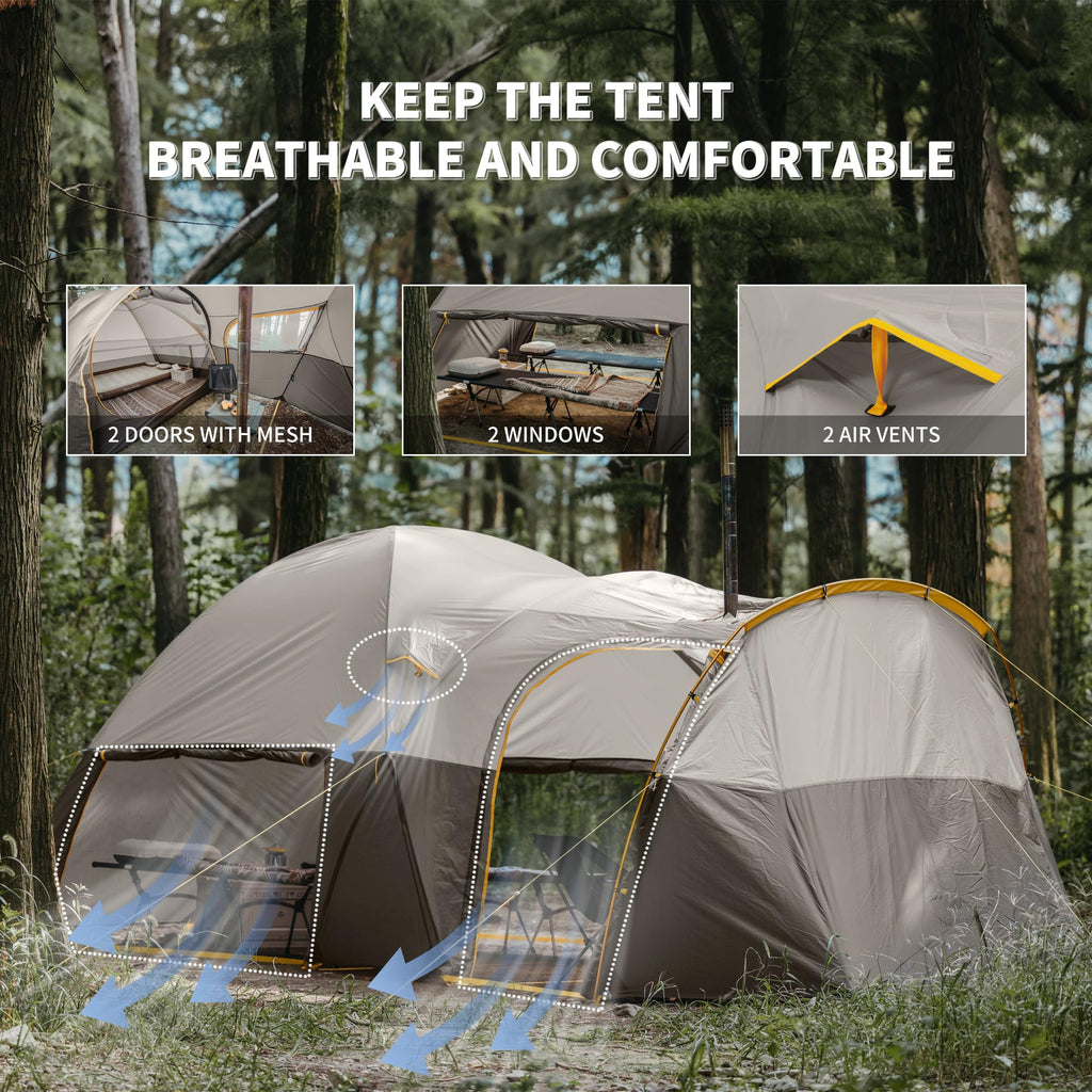 Naturehike Massif Hot Tent with Stove Jack, 4 Season Tent, 1/2/4/6 Person Campin, view 6