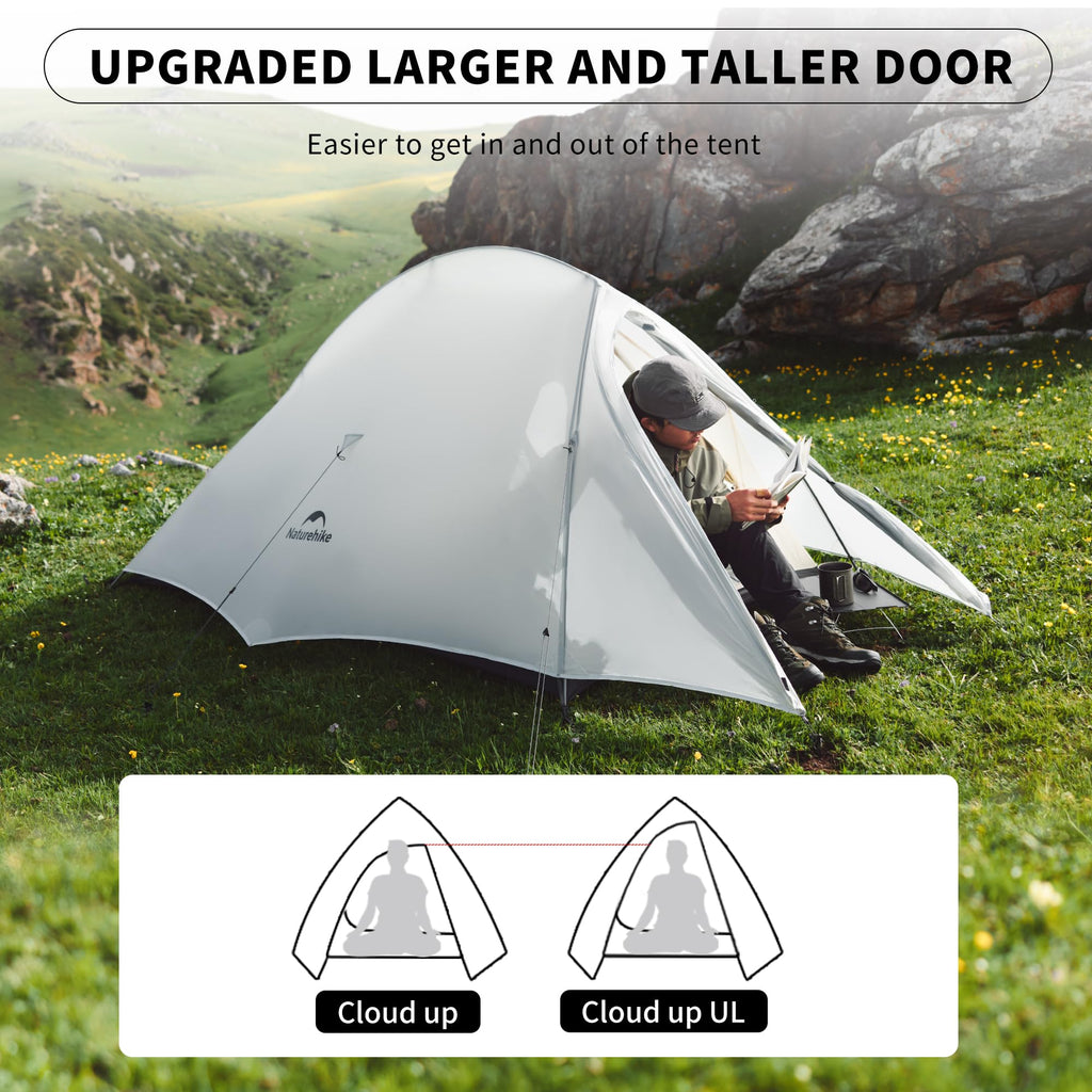 Naturehike Cloud UP UL 2 Person Backpacking Tent, Double Layer Two Person Tent w, view 3