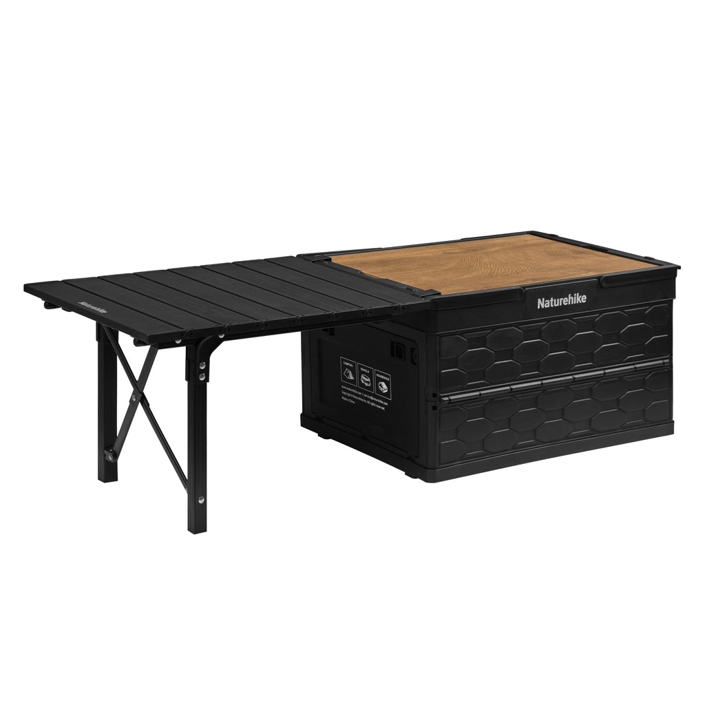 Naturehik Lispace Camping Table with Storage Box, 50L Collapsible Trunk Organize