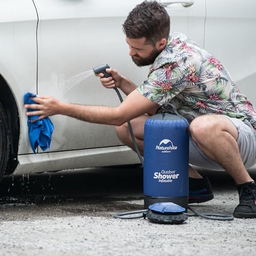 Naturehike 11L Portable Camping Shower Bag, Camp Shower Bag with On-Off Switchab