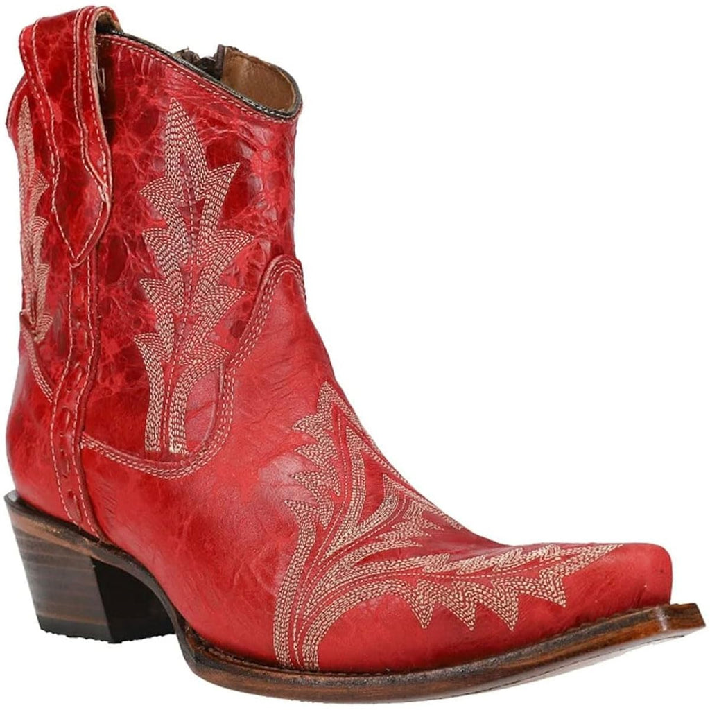 CORRAL Ld Red Embroidery & Zipper Ankle Boot, Size: 9, Width: M (L5704-M-9)
