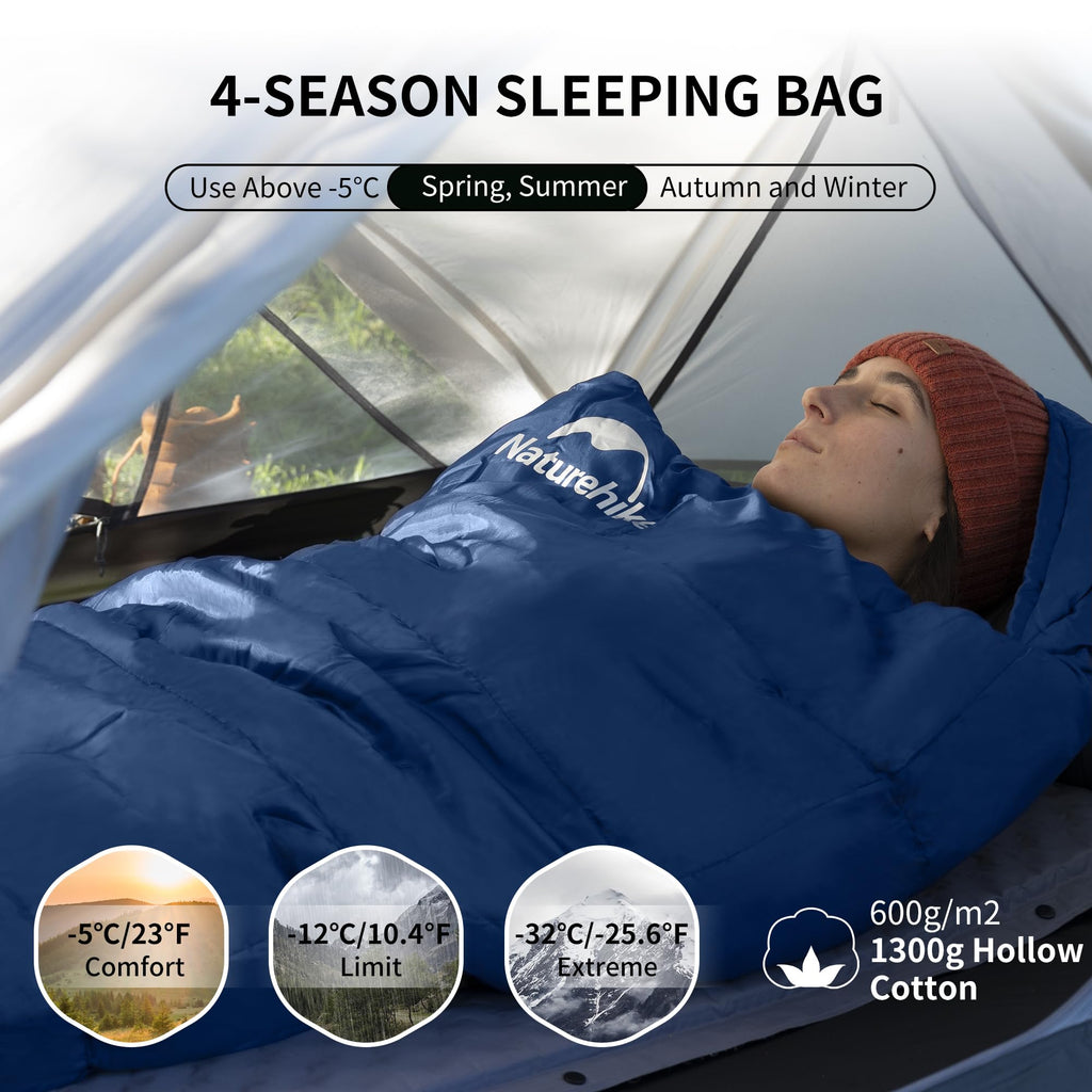 Naturehike 0 Degree Mummy Sleeping Bag for Adults, Hollow Cotton Backpacking Sle, view 4