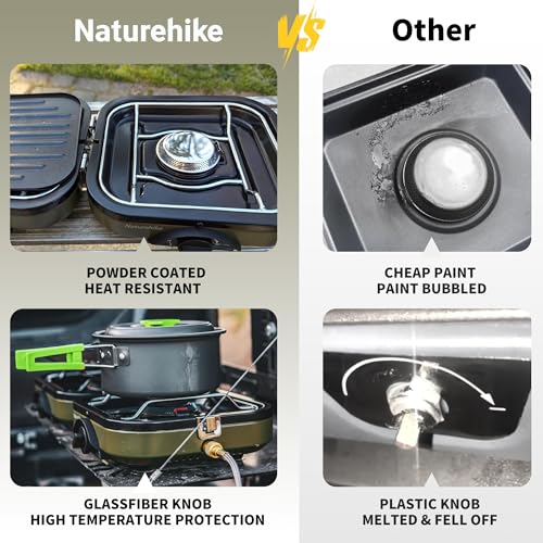 Naturehike 2 Burner Folding Camping Stove with Griddle, Portable Camp Gas Stove, view 2