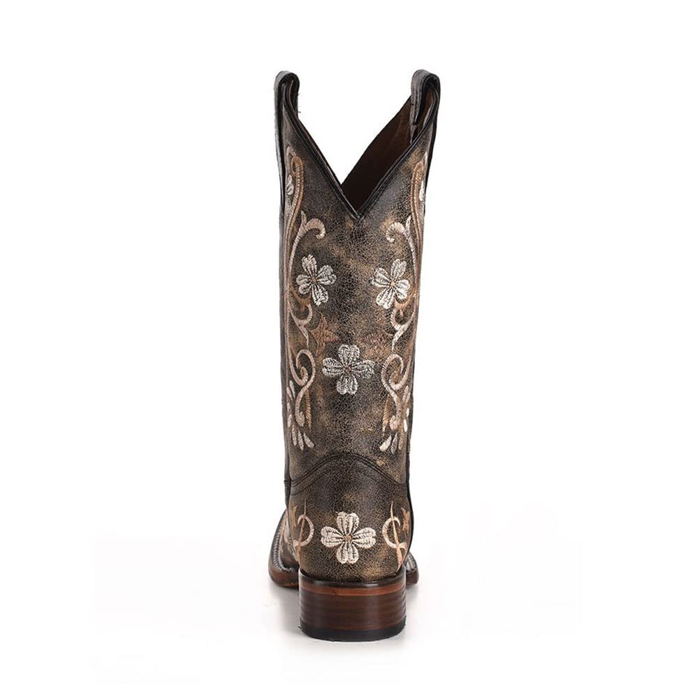 Corral Circle G Women's Honey Cowhide Cowgirl Boot Square Toe Honey 9 M US, Brow