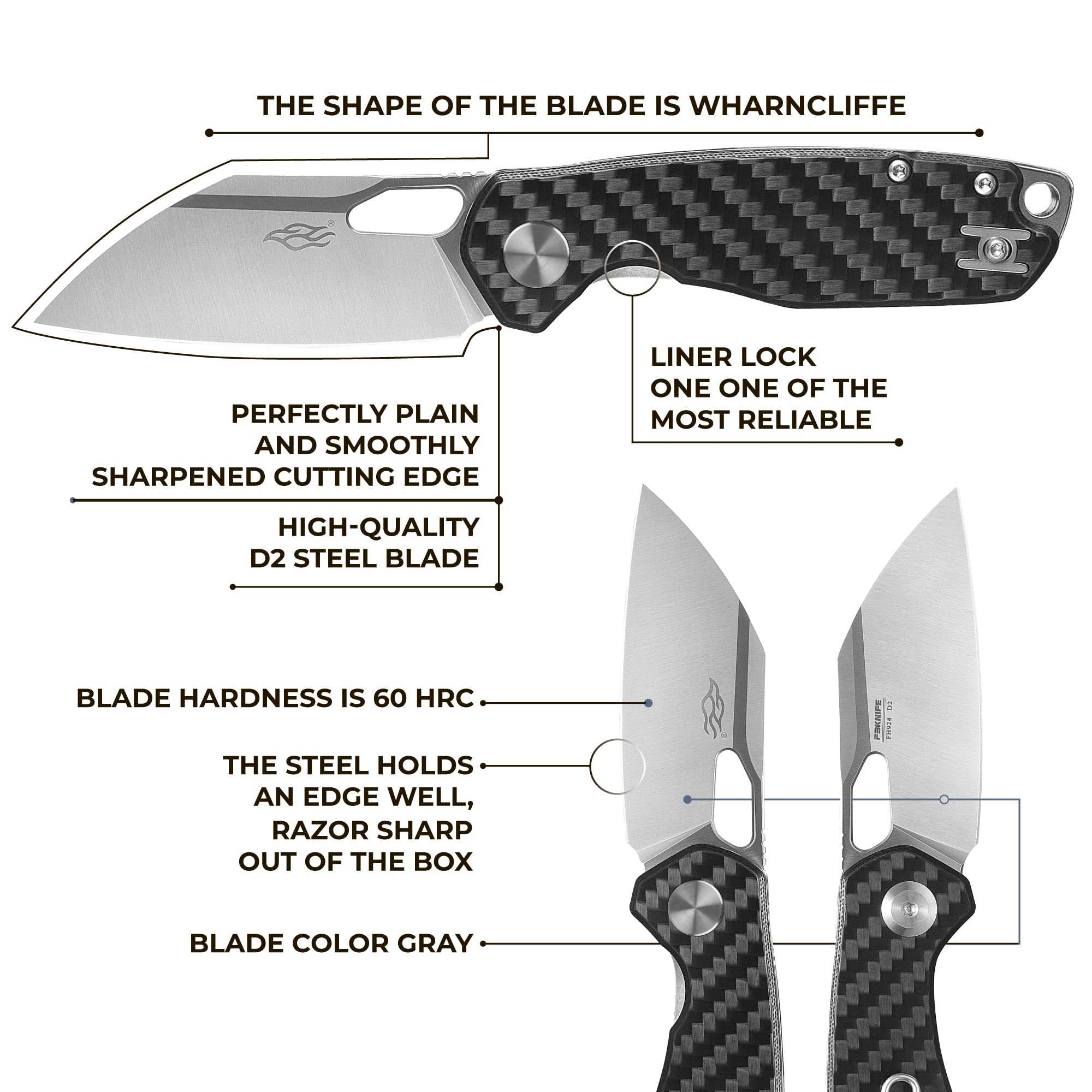 Firebird GANZO FH924-CF Ball Bearing Pocket Folding Knife