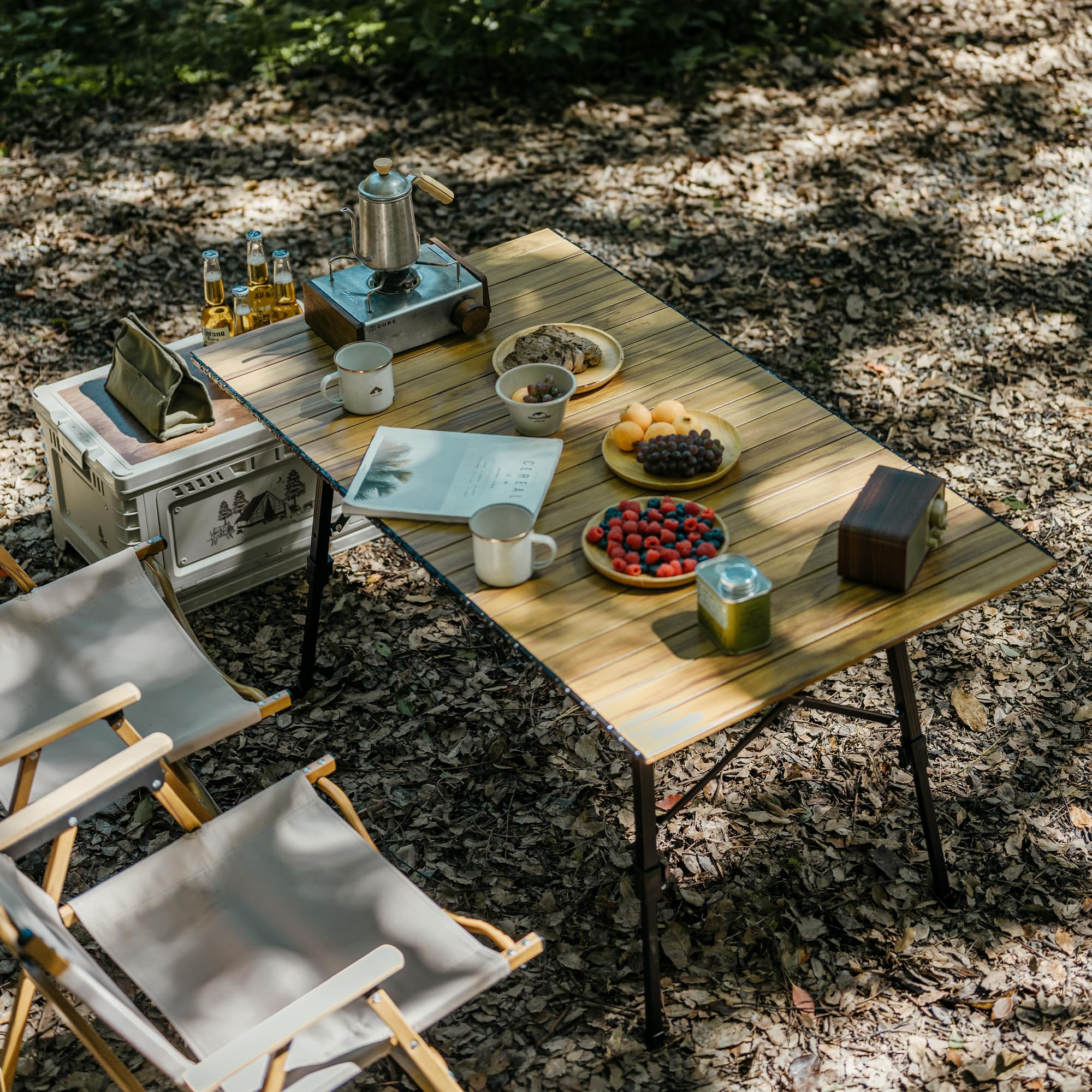 Naturehike MW03 Portable Camping Table with Adjustable Legs, Lightweight Aluminu