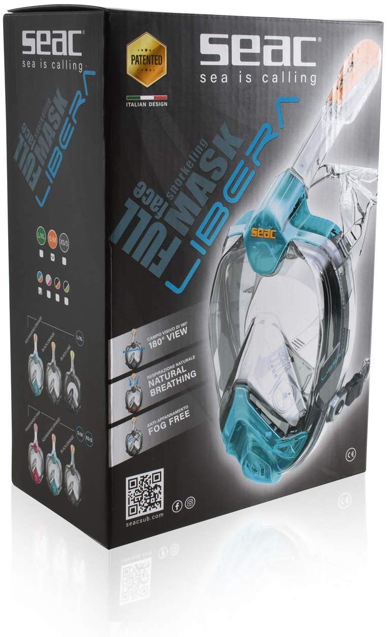 SEAC Libera Full Face Mask with Bio Gel Antifog, Aquamarine/Orange - S/M (P-1700, view 5
