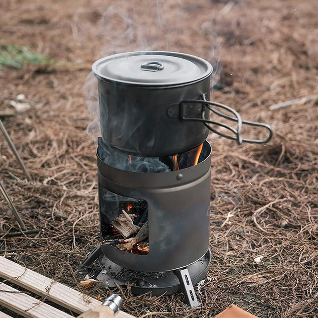 Naturehike Outdoor Camping Stove Titanium Wood Burning Stove for Hiking Backpack, view 2