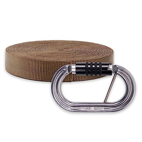 Rock-N-Rescue Heavyweight Nylon Tubular Webbing Coyote Brown 25 ft Bundle w/Raid