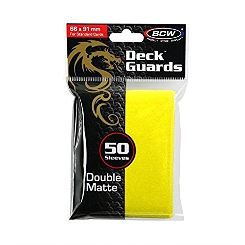 100 Premium Yellow Double Matte Deck Guard Sleeve Protectors for Gaming Cards