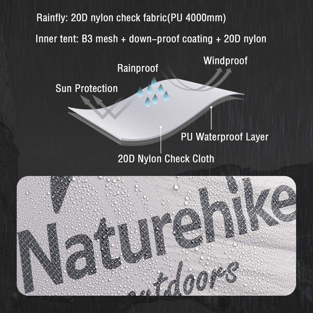 Naturehike Mongar Backpacking Camping Tent 2 Person Lightweight 3 Season Waterpr, view 4