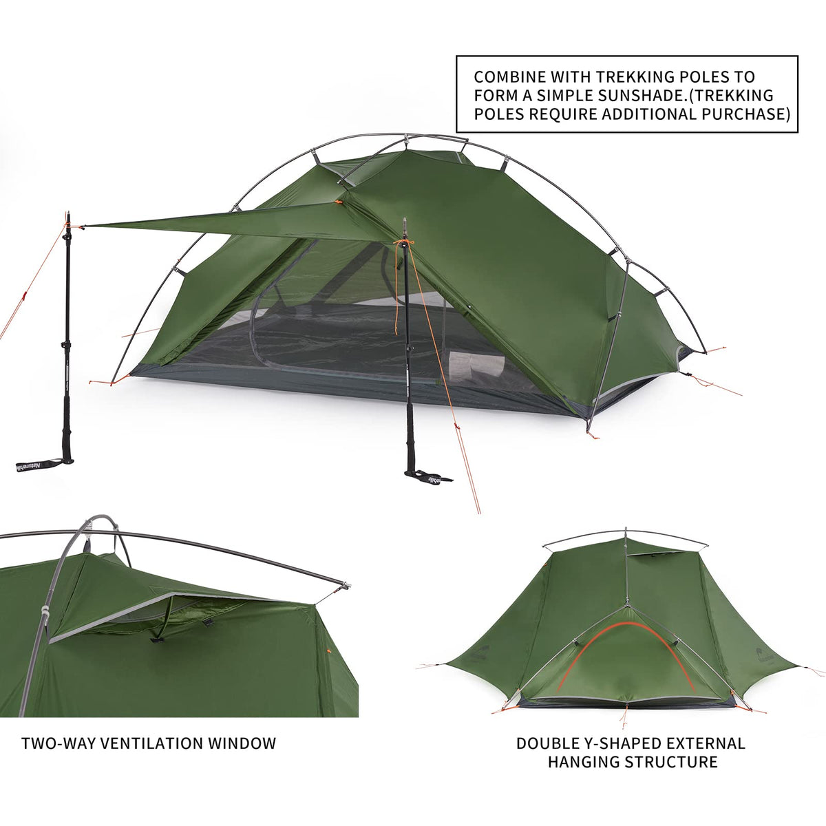 Naturehike VIK 2 Person Ultralight Backpacking Tent, Ultralight Tent for 2 Perso