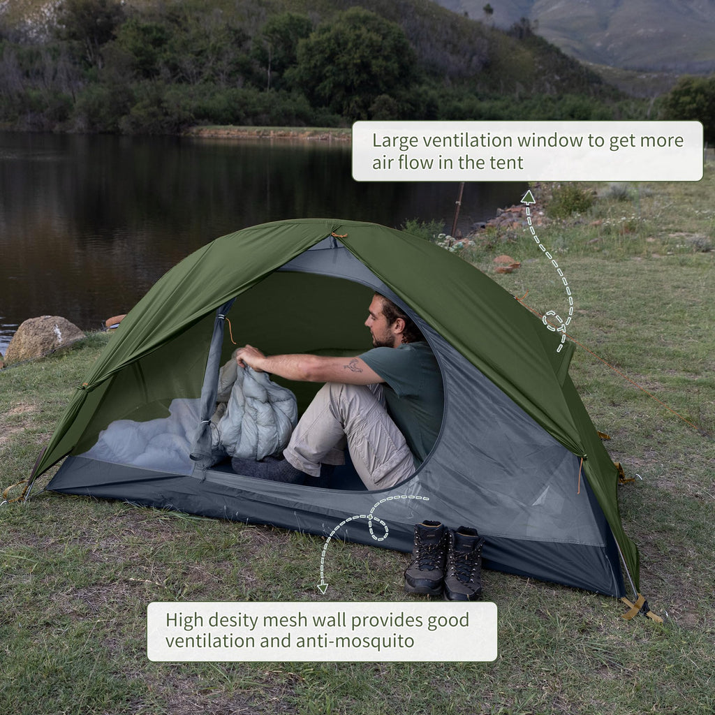 Naturehike Bikepacking 1 Person Tent, Waterproof Easy Set up Free Standing Singl, view 5