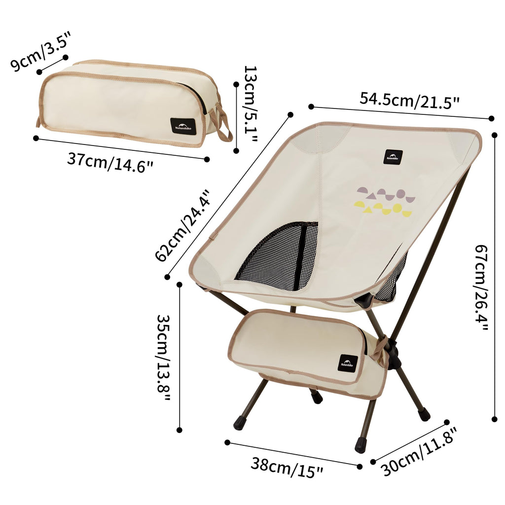 Naturehike Portable Camping Chair, Compact Backpacking Chair with Storage Bag, S, view 7