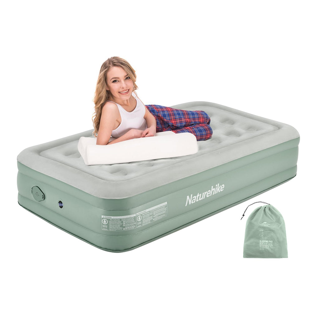 Naturehike Raised Twin Size Air Mattress, Camping Inflatable Bed with Built-in E
