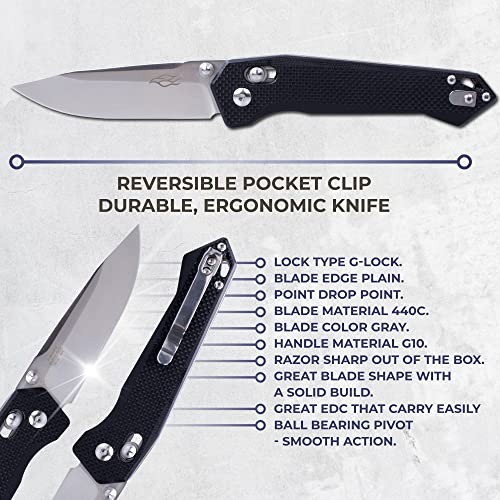 Ganzo Firebird FB7651 - BK 440C Blade G10 Handle Pocket Folding