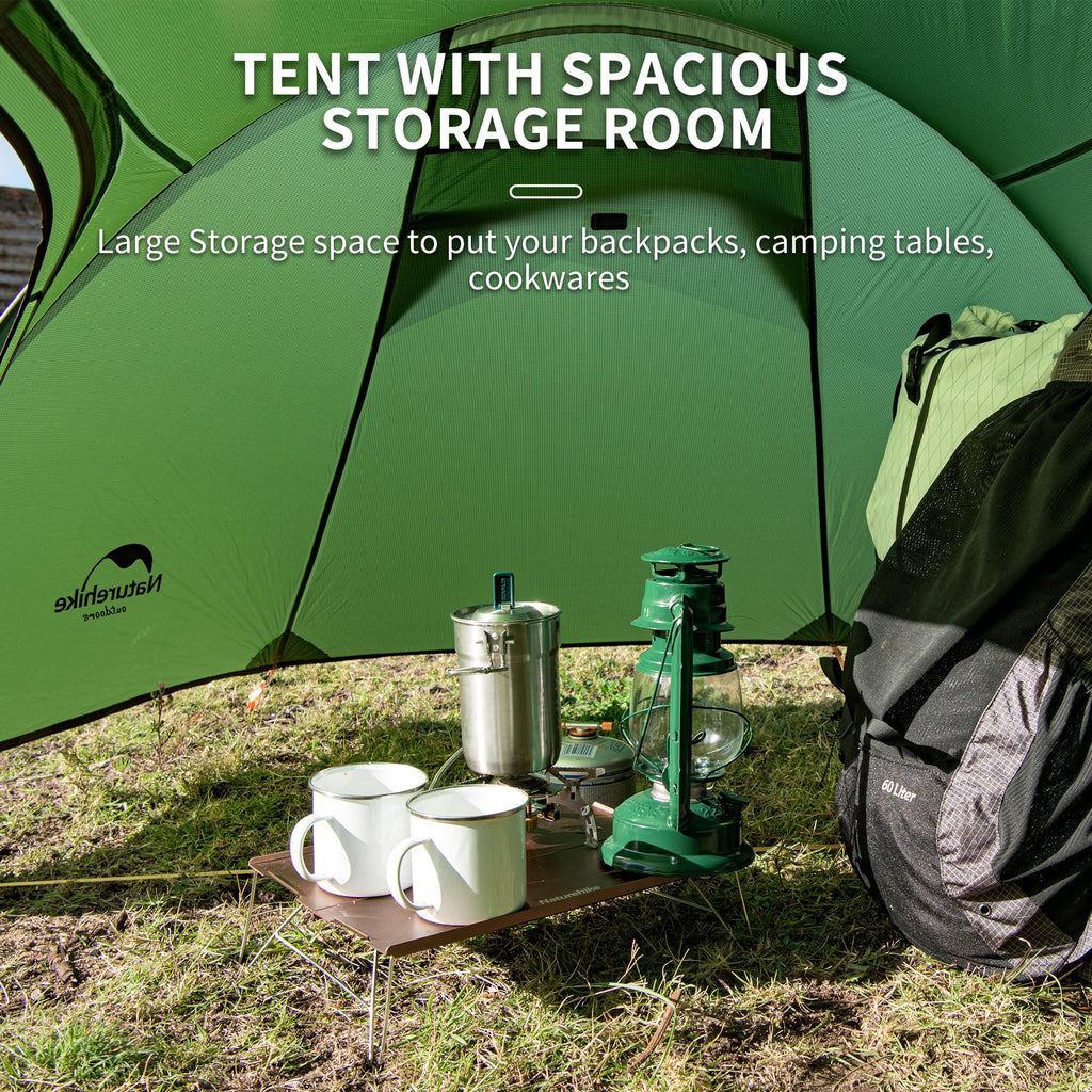 Naturehike Opalus Tunnel Backpacking Tent for 2-3 Person, 2 Person 3 Person Back, view 4