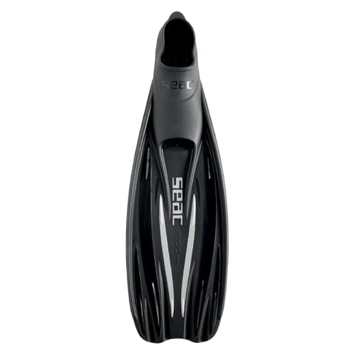 Seac F-100 PRO Full Foot Fins - Black, 42/43