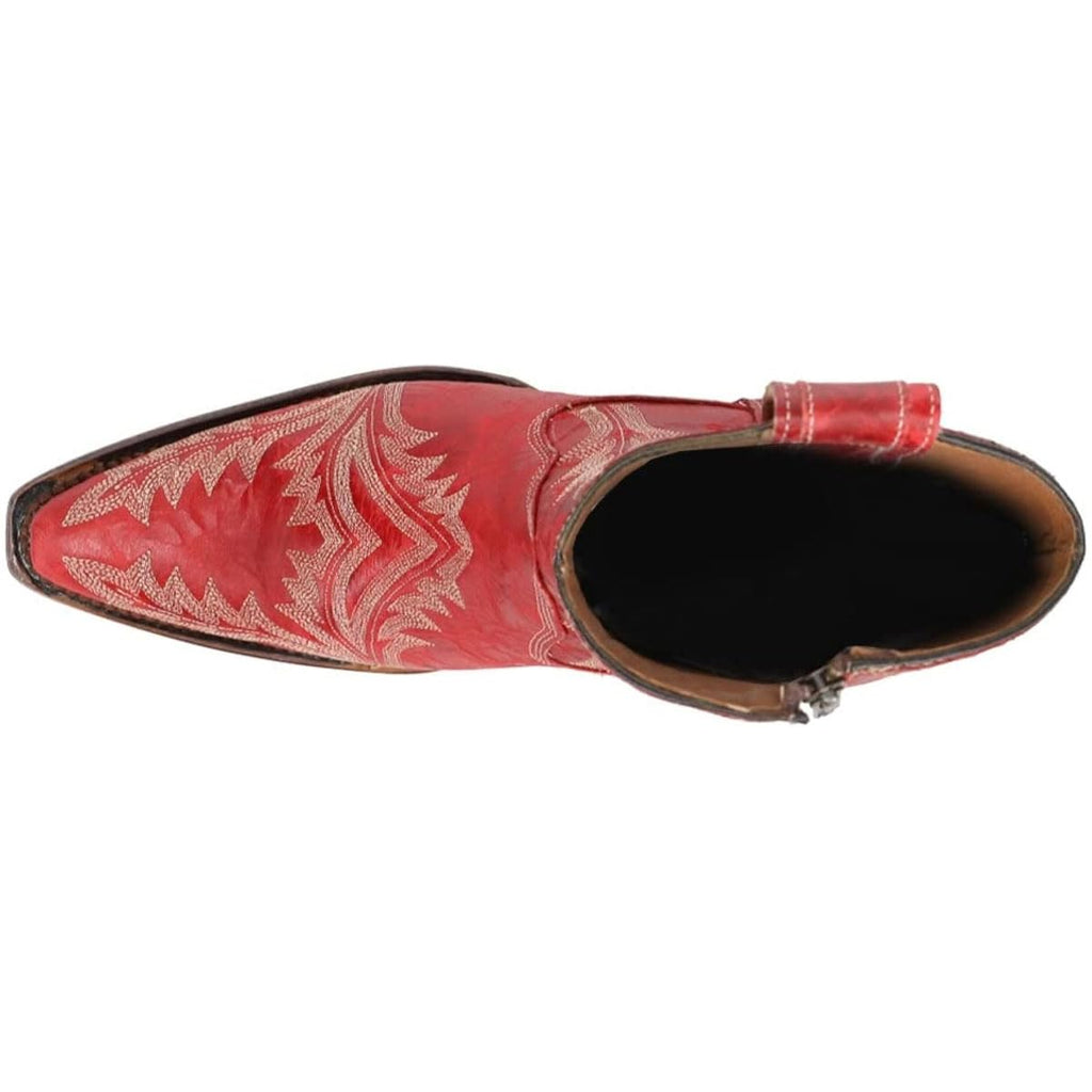 CORRAL Ld Red Embroidery & Zipper Ankle Boot, Size: 9, Width: M (L5704-M-9), view 4