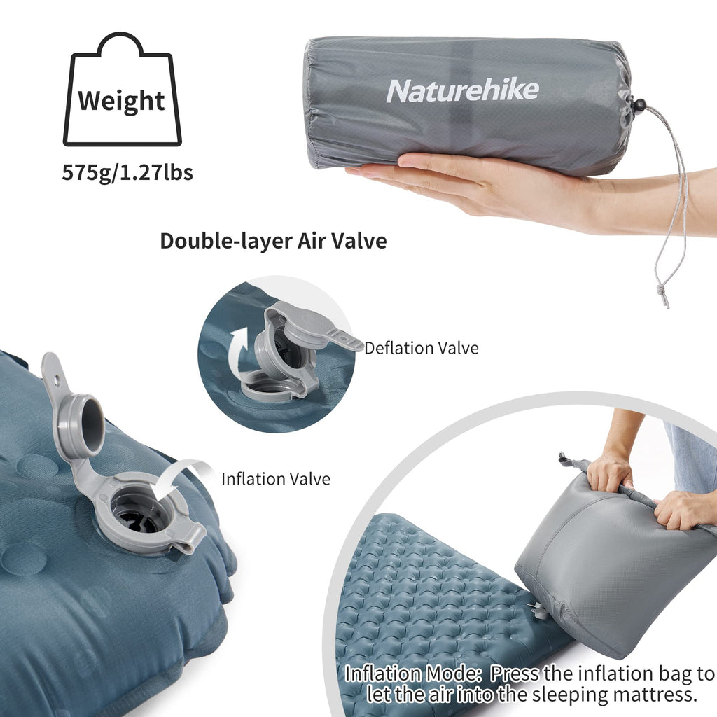 Naturehike 1.26LB Ultralight Self Inflating Sleeping Pad, Patchworkable Sleeping, view 7