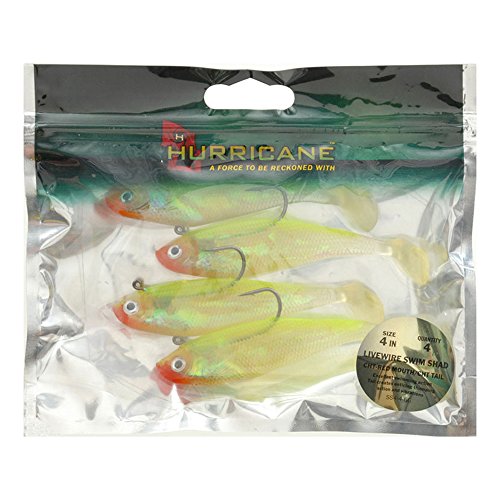 Hurricane Livewire Swim Shad (4 Pack), 4-inch