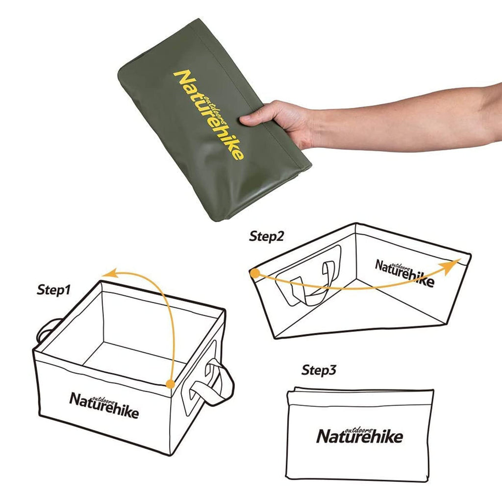 Naturehike Collapsible Bucket, Folding Bucket Wash Basin with Handle, Portable W, view 5
