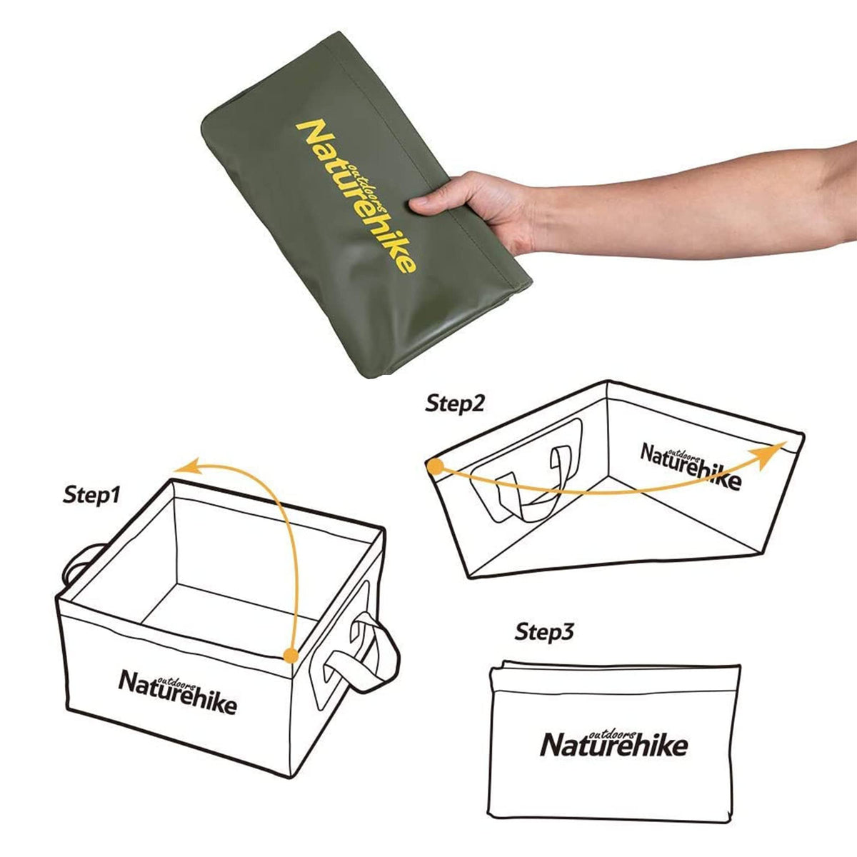 Naturehike Collapsible Bucket, Folding Bucket Wash Basin with Handle, Portable W