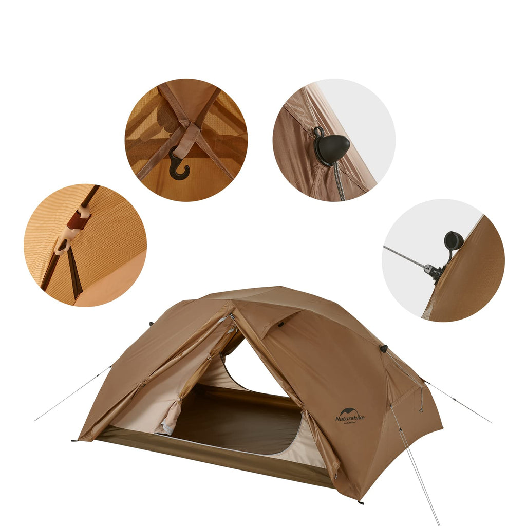 Naturehike Canyon 2 Person Pop Up Tent Portable Outdoor Camping Tent (Dark Brown, view 5