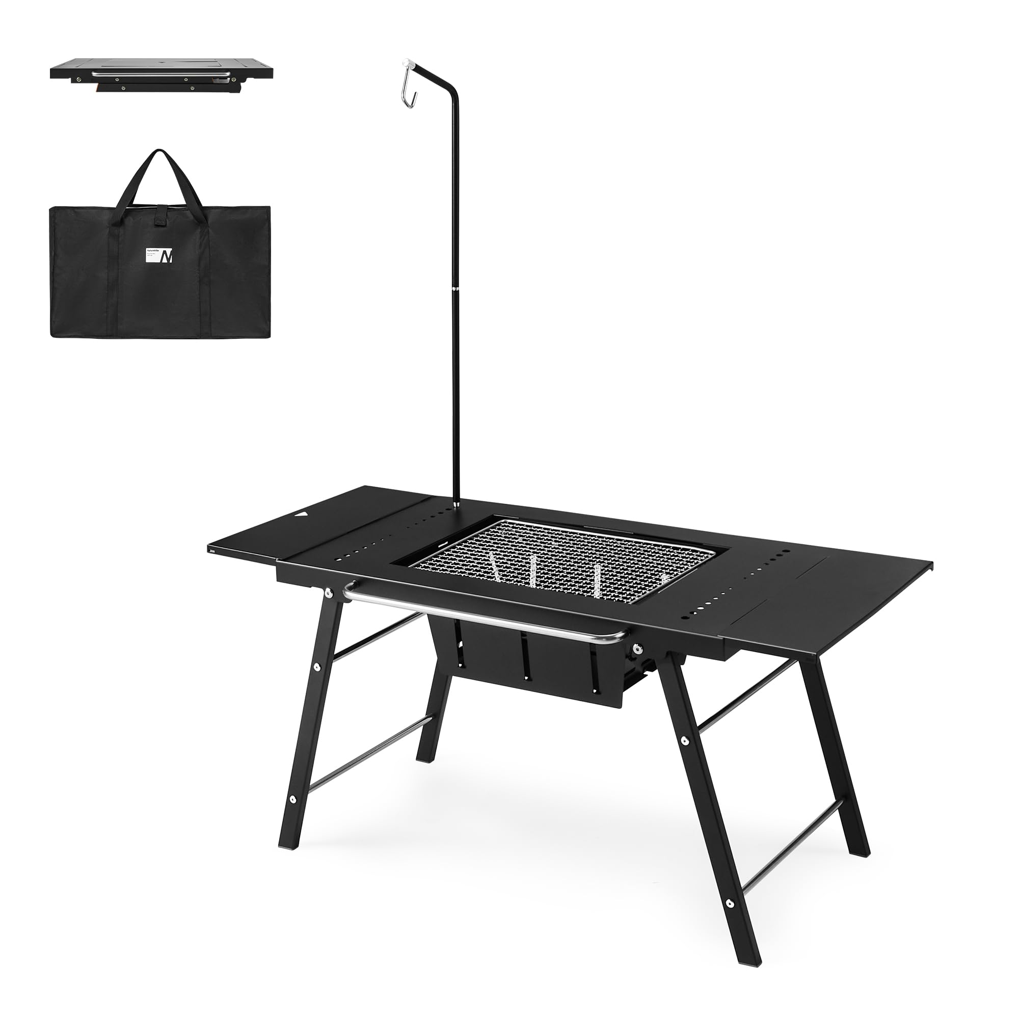 Naturehike Portable IGT Table with Charcoal Grill, Folding Camping Table and BBQ