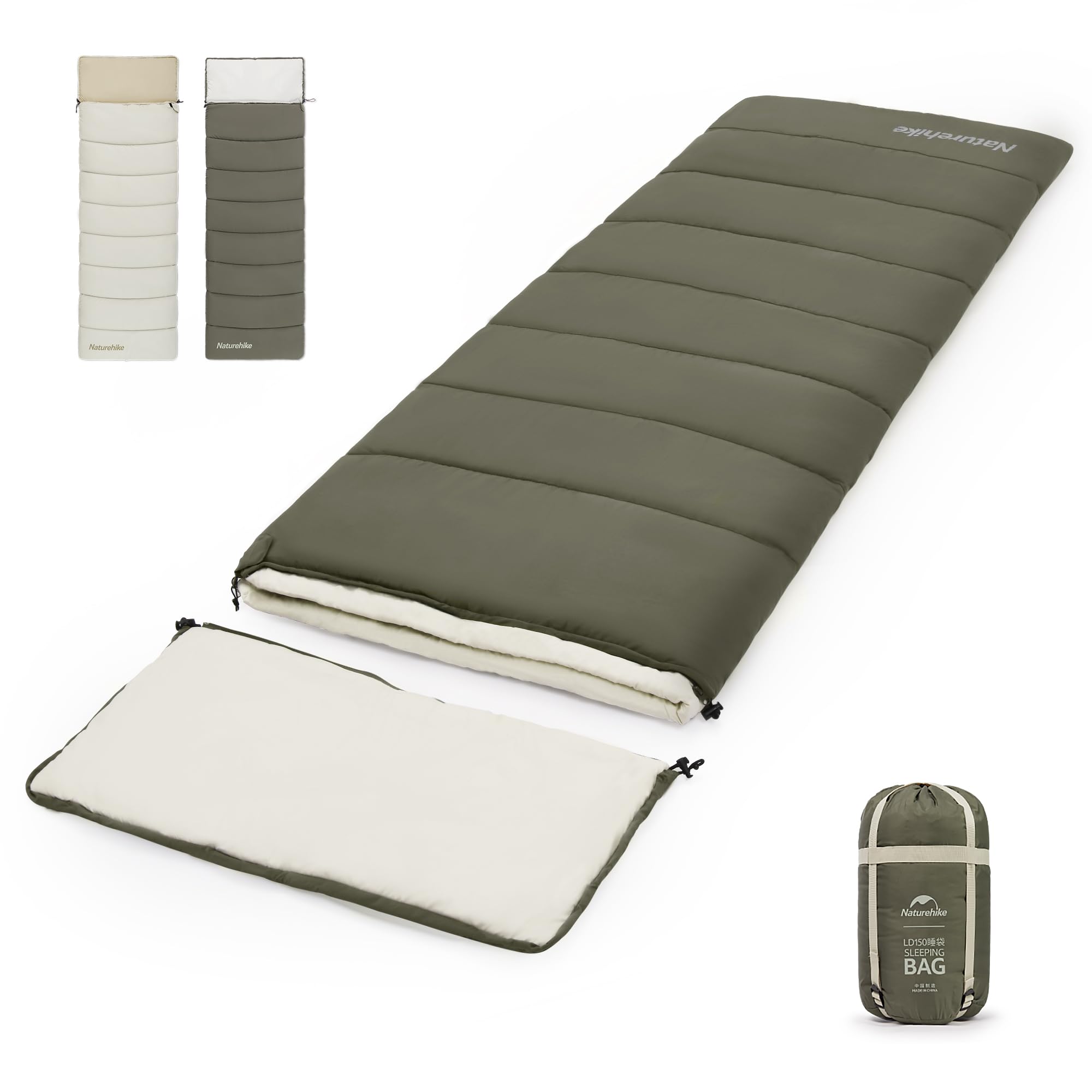 Naturehike Camping Sleeping Bag，Spliceable Double Sleeping Bag for Adults&Kids,