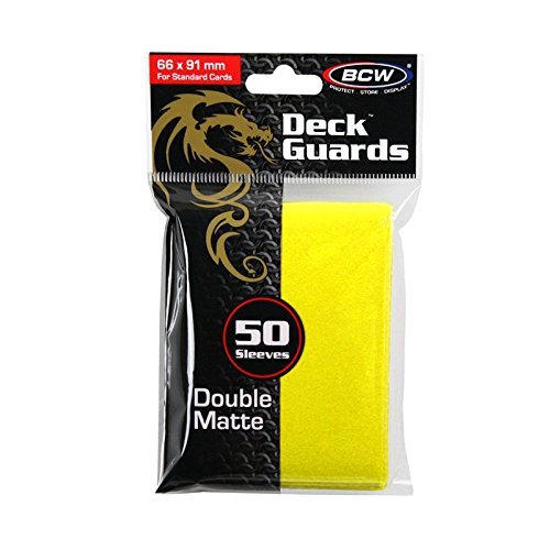 300 Premium Yellow Double Matte Deck Guard Sleeve Protectors for Gaming Cards, view 2
