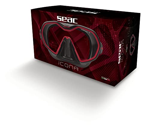 SEAC Icona S/BL Black/RED Mask, view 5