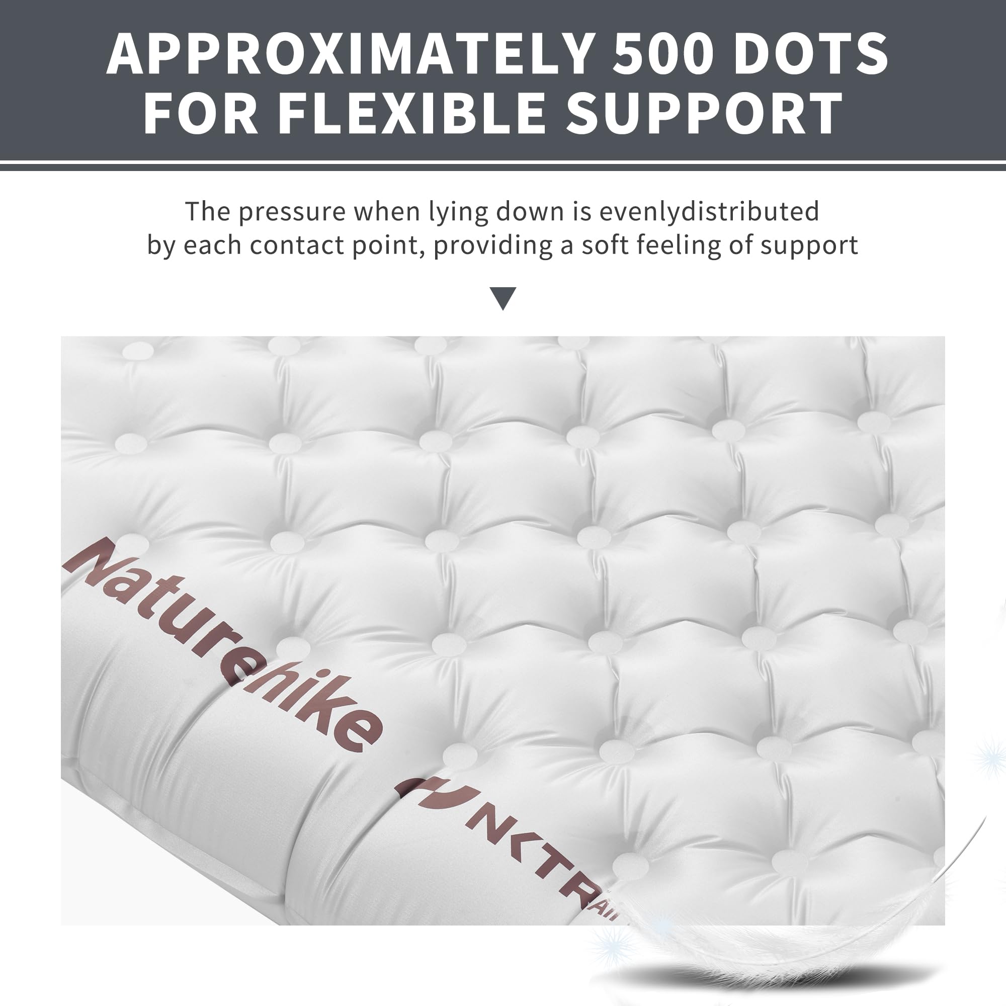 Naturehike 1.76LB Ultralight Self Inflating Sleeping Pad, Patchworkable Sleeping