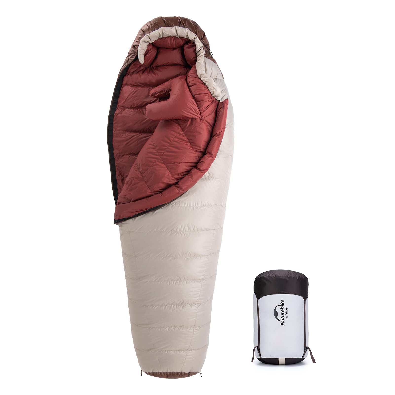 Naturehike 0 Degree Down Ultralight Sleeping Bag for Adults, 650FP Mummy Sleepin