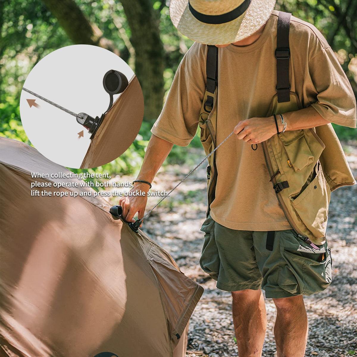 Naturehike Canyon 2 Person Pop Up Tent Portable Outdoor Camping Tent (Dark Brown