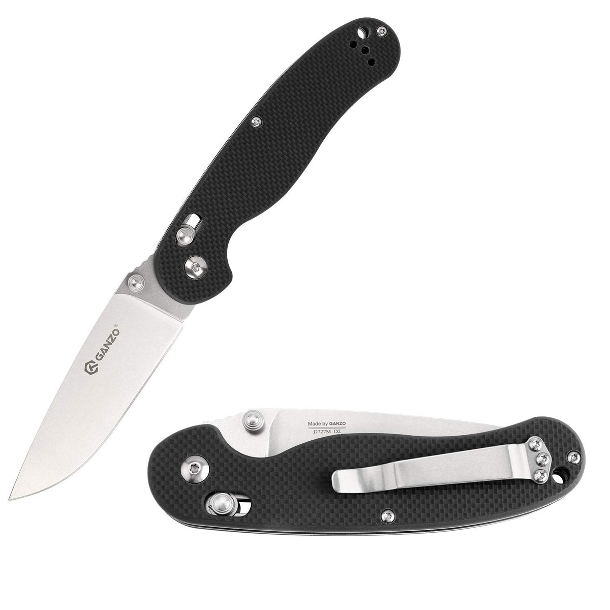 Ganzo D727M-BK Pocket Folding Knife D2 Steel Blade G10