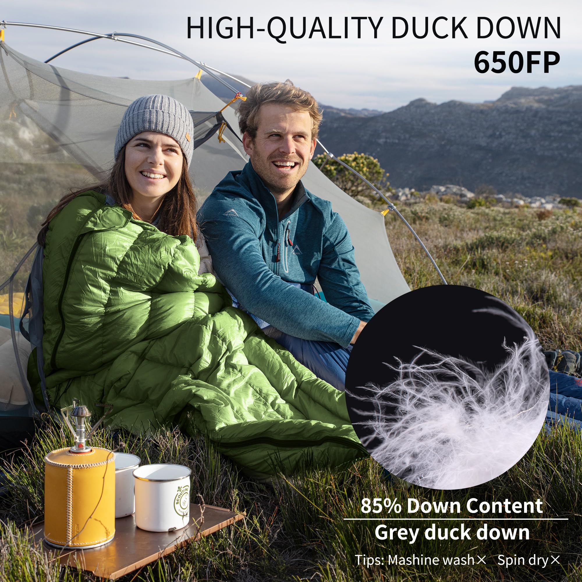 Naturehike 1.25lbs Ultralight Sleeping Bag, 800 Fill Power Goose Down Sleeping B
