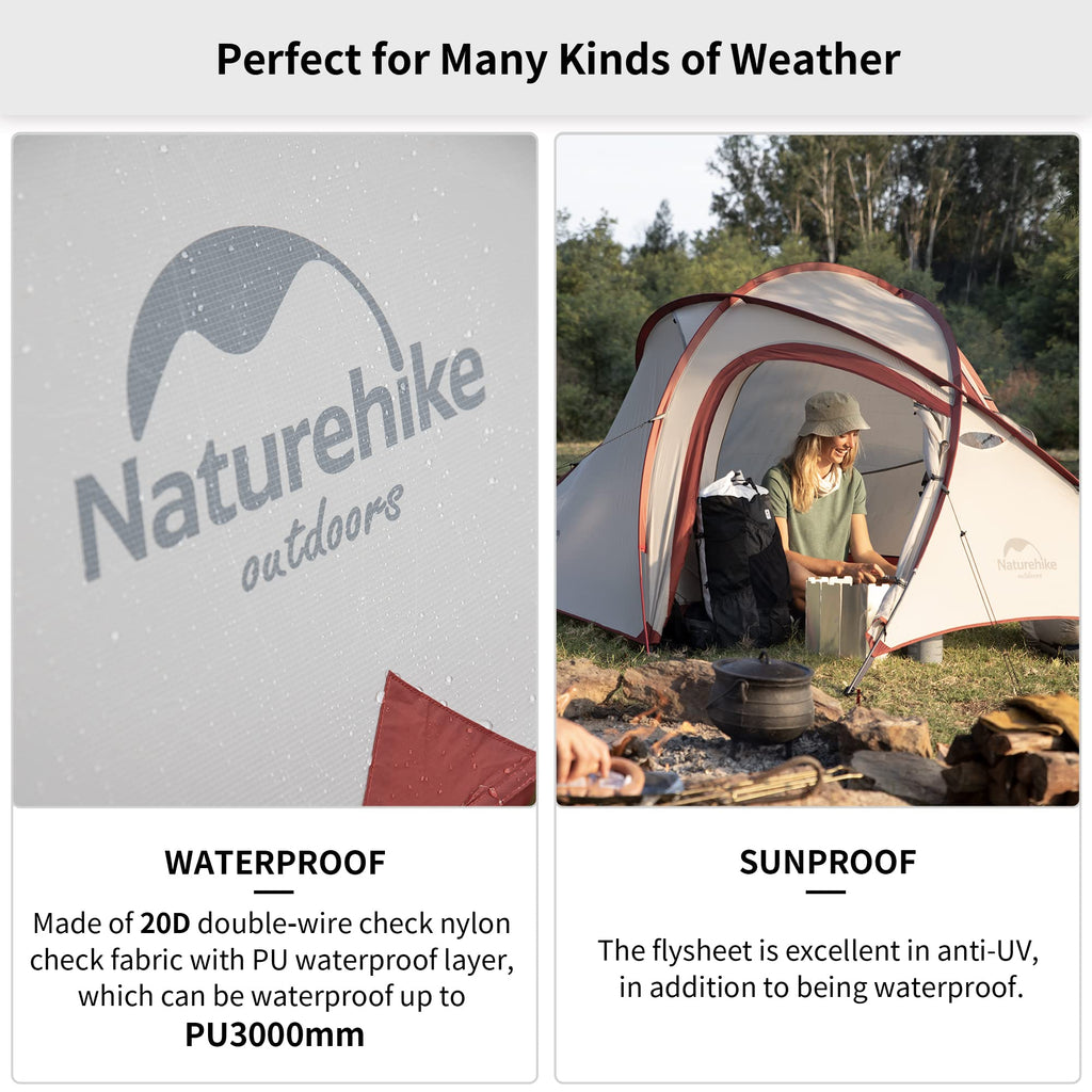 Naturehike Ango Camping Tent,3 Person 4 Person Instant Cabin Tent,Easy Setup Pop, view 5