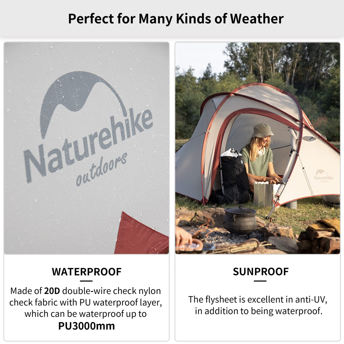 Naturehike Ango Camping Tent,3 Person 4 Person Instant Cabin Tent,Easy Setup Pop