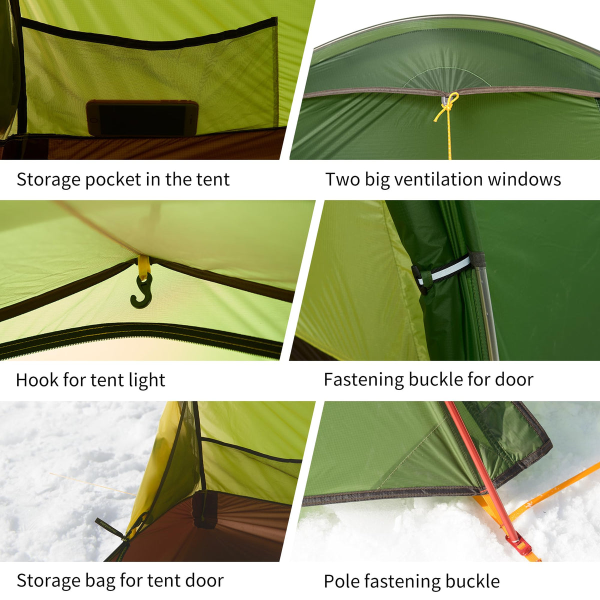 Naturehike Opalus Tunnel Backpacking Tent for 2-3 Person, 2 Person 3 Person Back