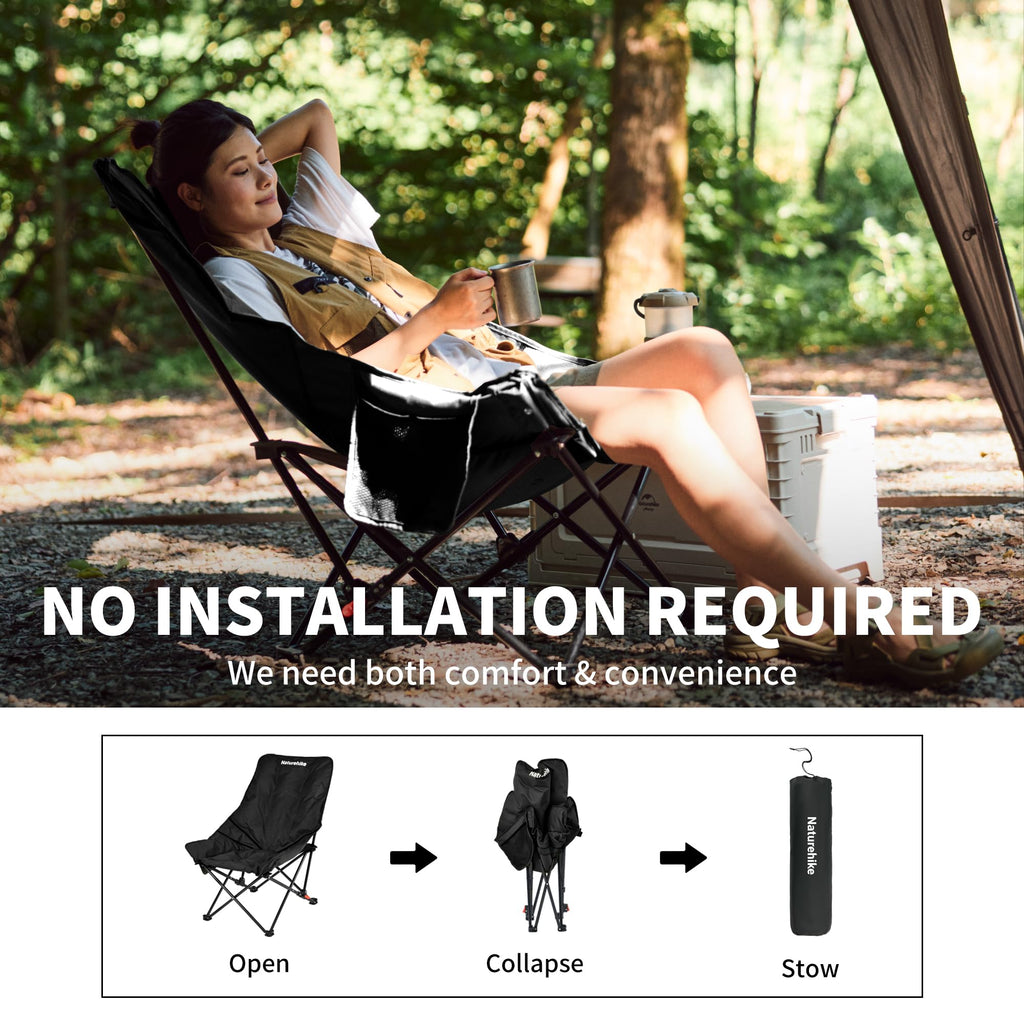 Naturehike Seastar Padded Camping Chair, Oversized 2-Position Adjustable Folding, view 6
