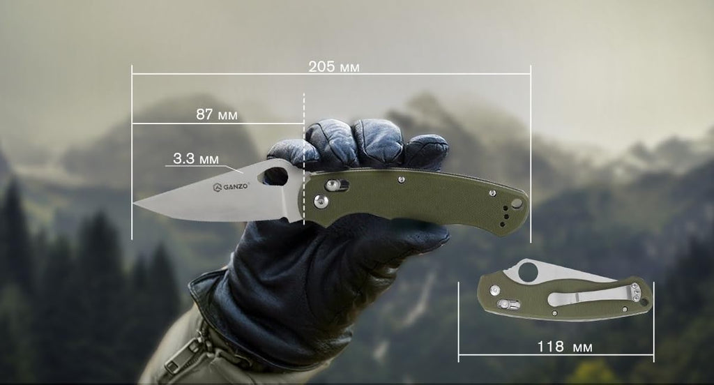 Ganzo G729-GR Folding Pocket Knife 440C Stainless, view 4