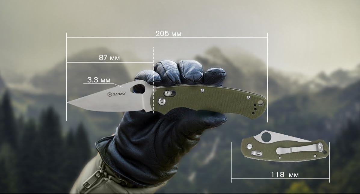 Ganzo G729-GR Folding Pocket Knife 440C Stainless