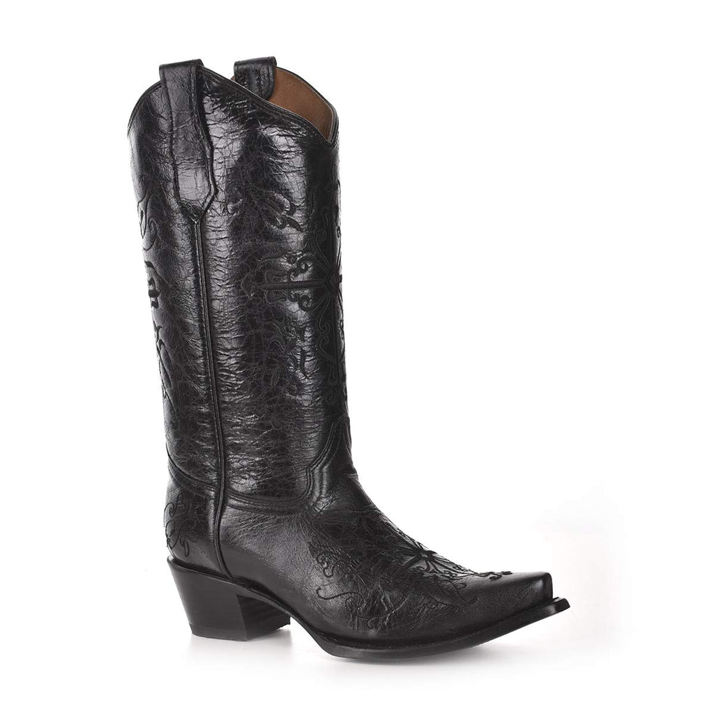 CORRAL Womens Black/Black Cross Embroidery, Size: 9, Width: M (L5060-LD-M-9)