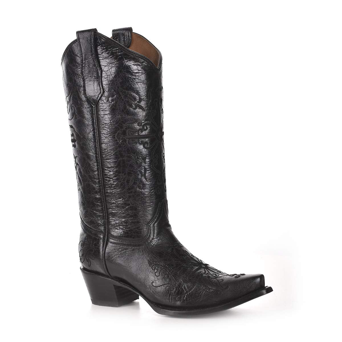 CORRAL Womens Black/Black Cross Embroidery, Size: 9, Width: M (L5060-LD-M-9)