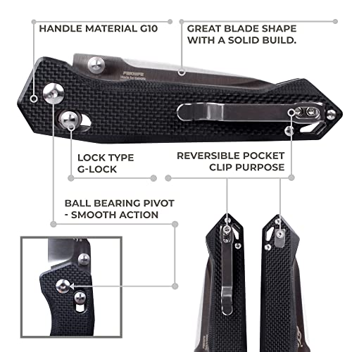 Ganzo Firebird FB7651 - BK 440C Blade G10 Handle Pocket Folding