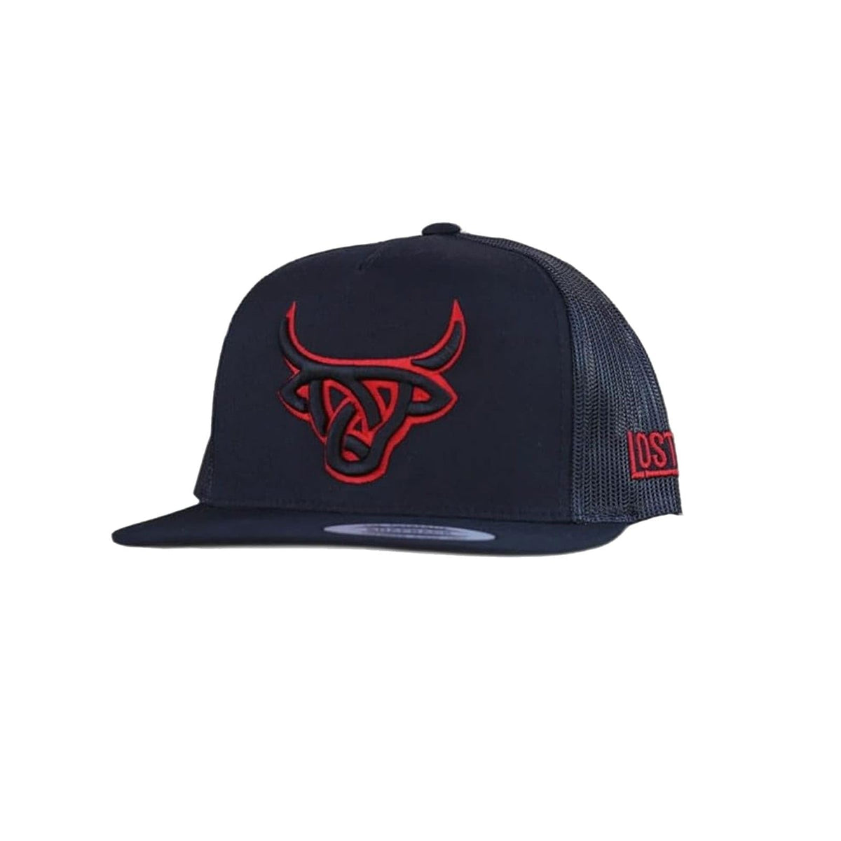 Lost Calf 3D Stitch Black Red Logo - Hats Cap