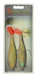 Hurricane Livewire Swim Shad (Pack of 2), 6-Inch, Gold/Mullet/Red Tail