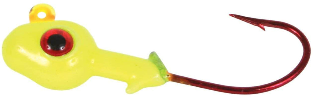 Calcutta Outdoors Grub Head 3-D Eye Jigs – 10 Pack, Fishing Bait Hook Lure Equip