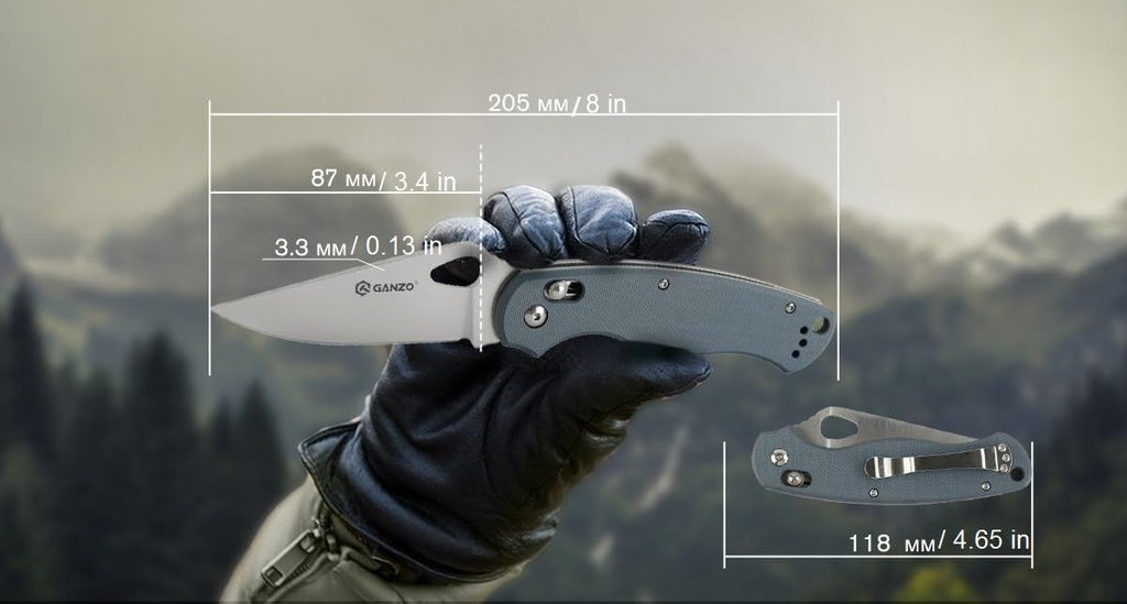 Ganzo G729-GY Folding Pocket Knife 440C Stainless Steel Blade G10, view 5